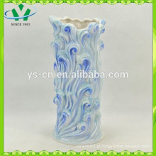 YSv0065-01 Onda de mar decoração casa em relevo vasos de cerâmica